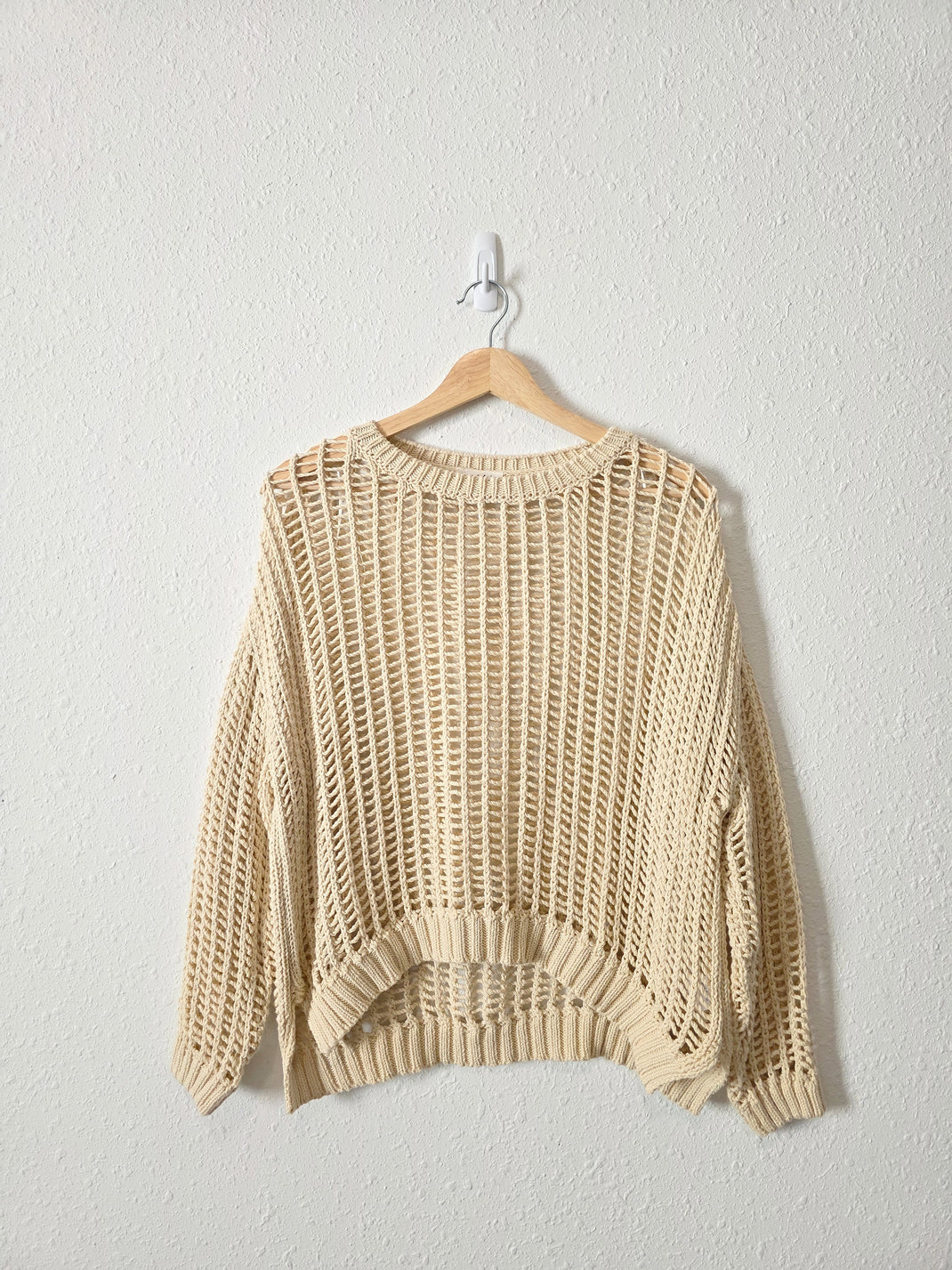 Aaron & Amber Crochet Cotton Sweater (M)