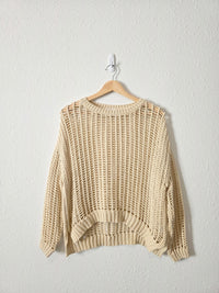 Aaron & Amber Crochet Cotton Sweater (M)