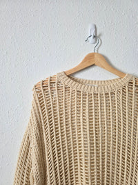 Aaron & Amber Crochet Cotton Sweater (M)