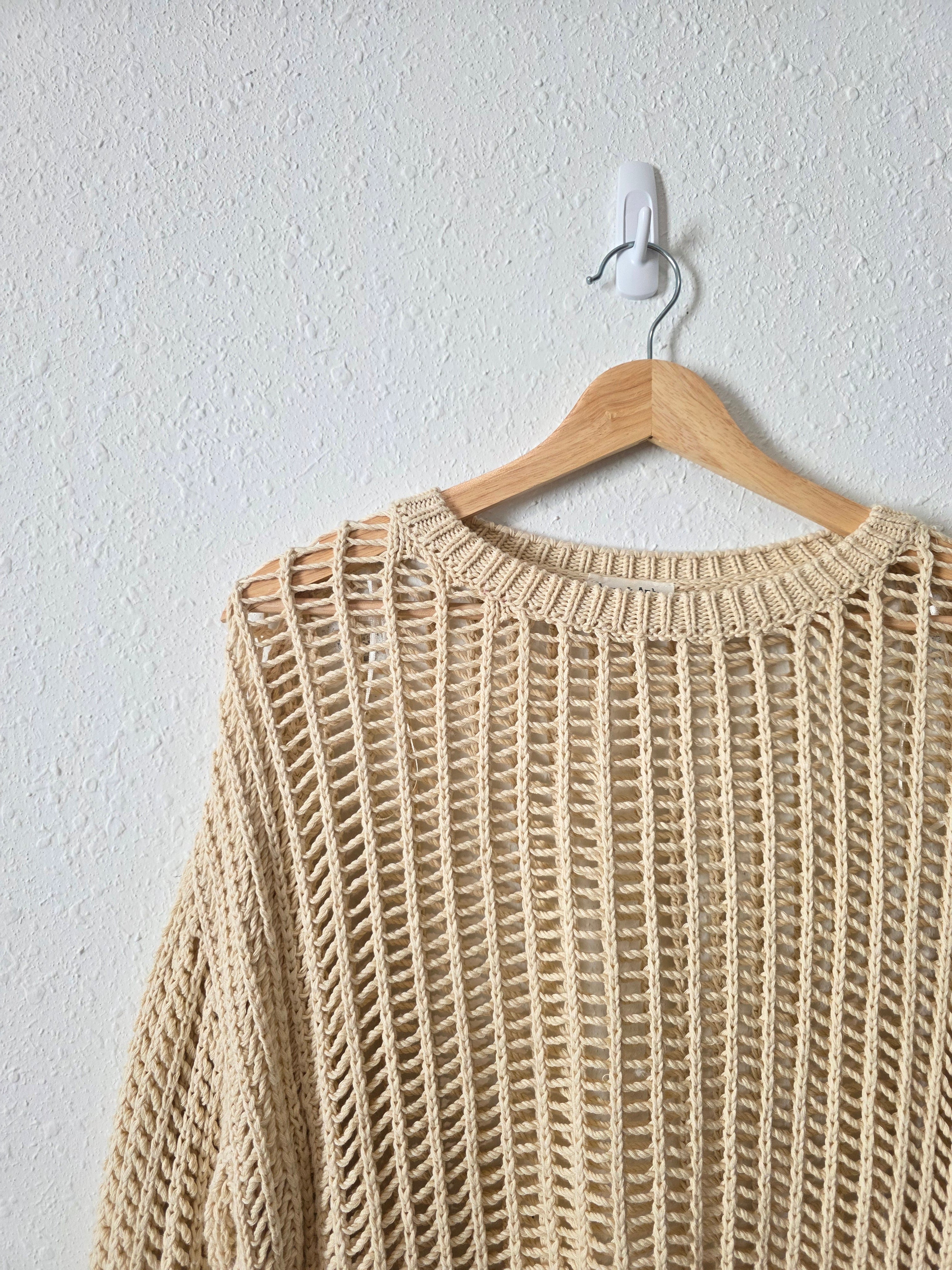 Aaron & Amber Crochet Cotton Sweater (M)