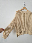 Aaron & Amber Crochet Cotton Sweater (M)