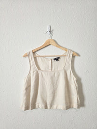 J.Crew Linen Button Back Tank (S)