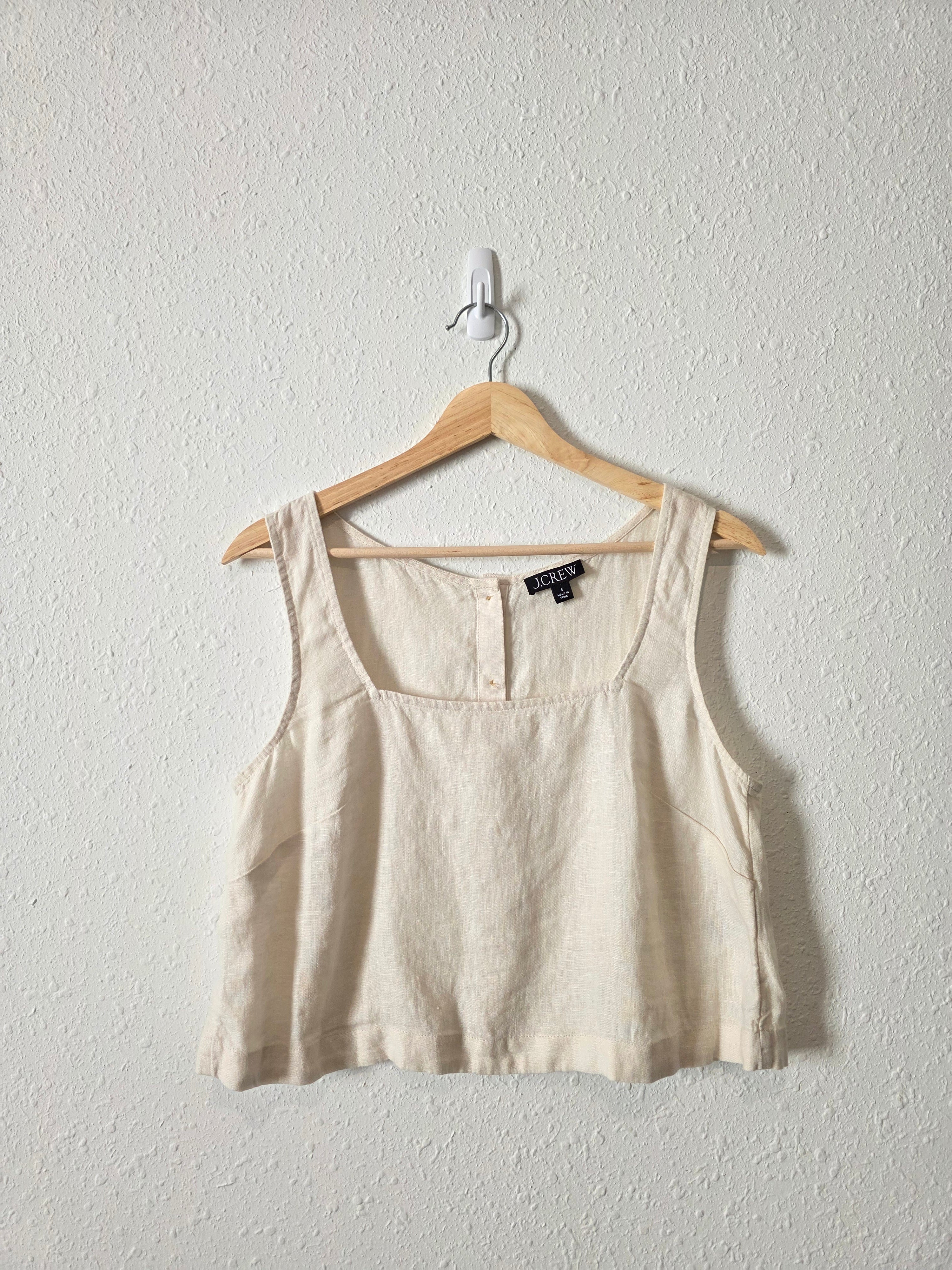 J.Crew Linen Button Back Tank (S)
