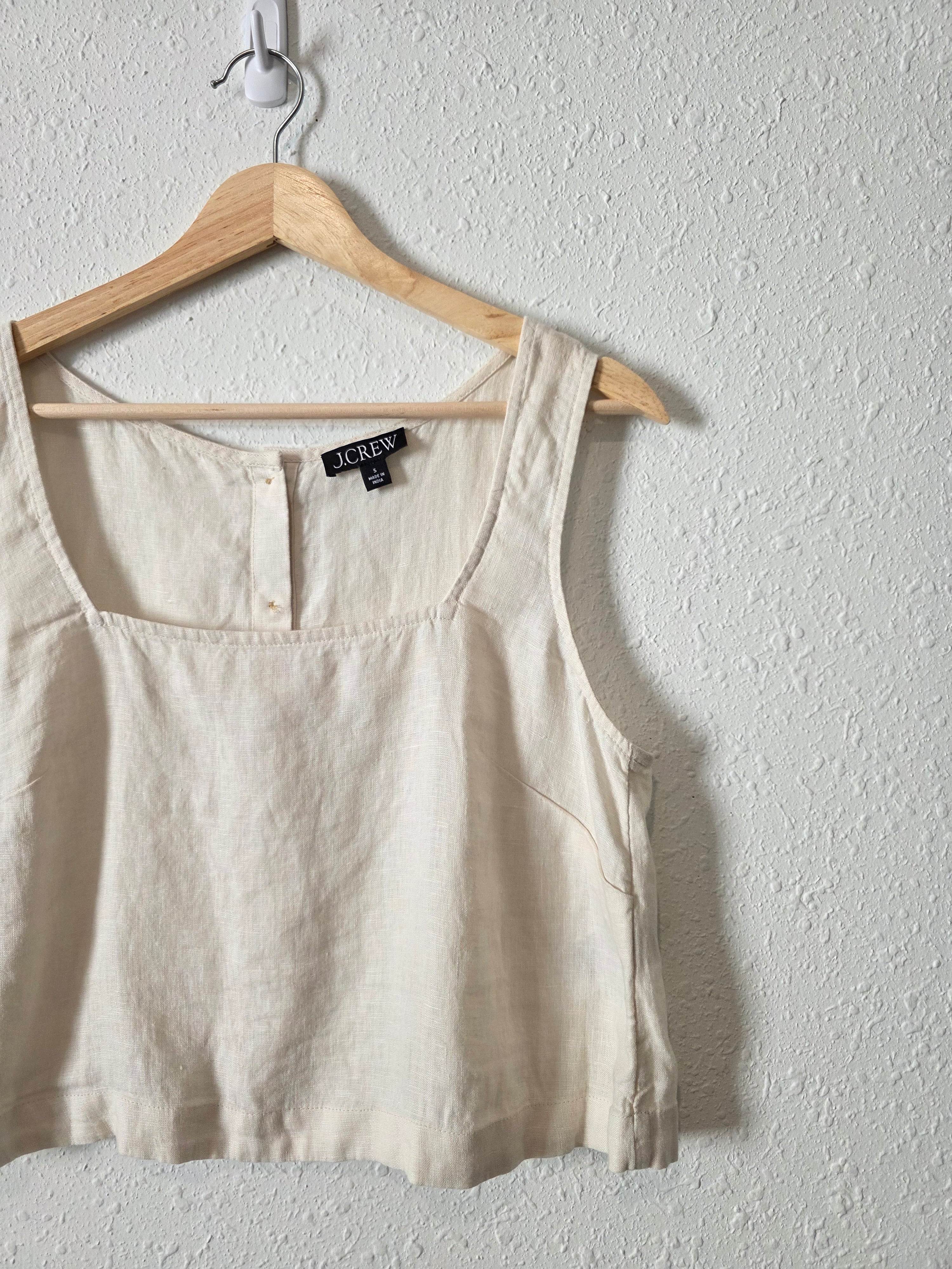 J.Crew Linen Button Back Tank (S)