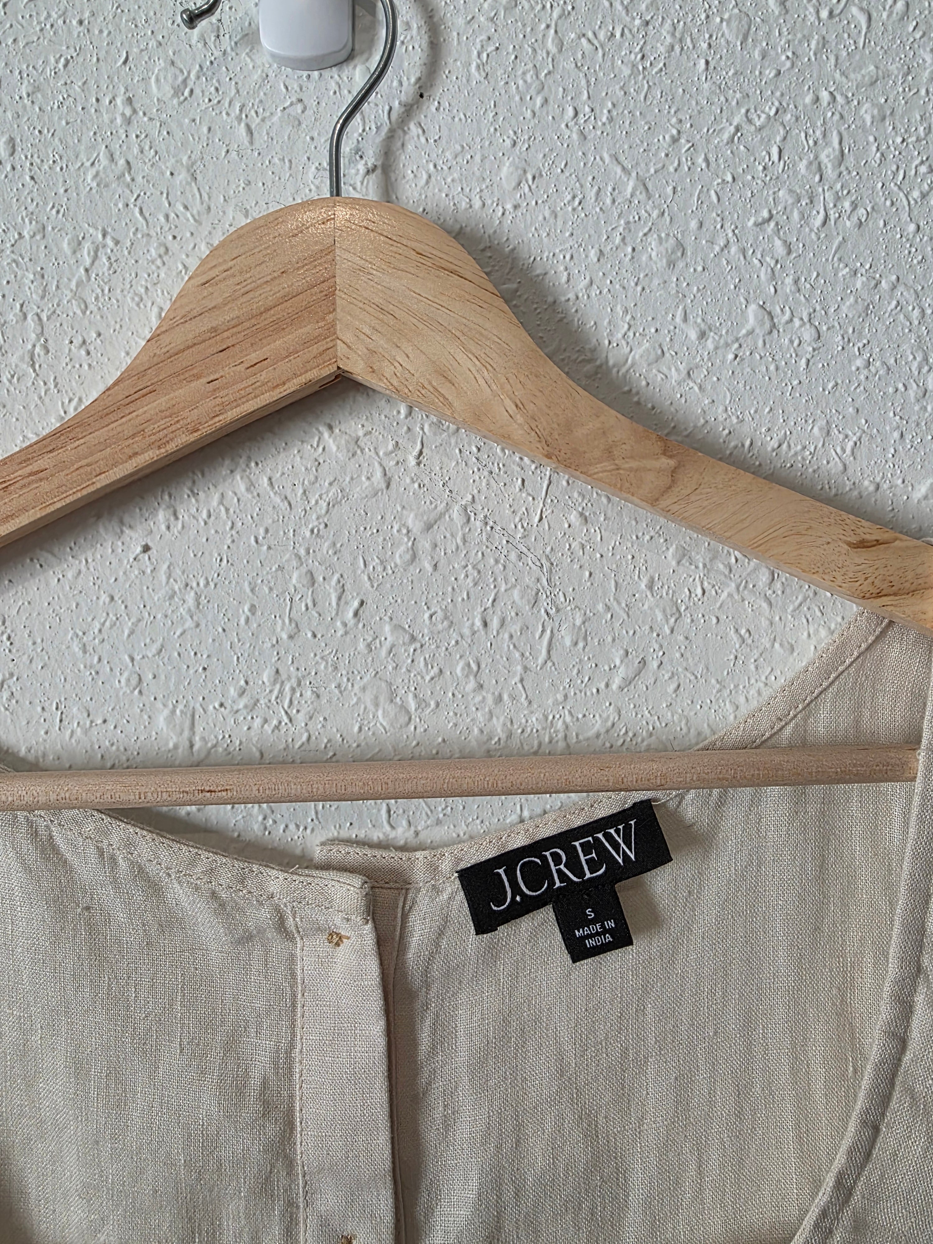 J.Crew Linen Button Back Tank (S)
