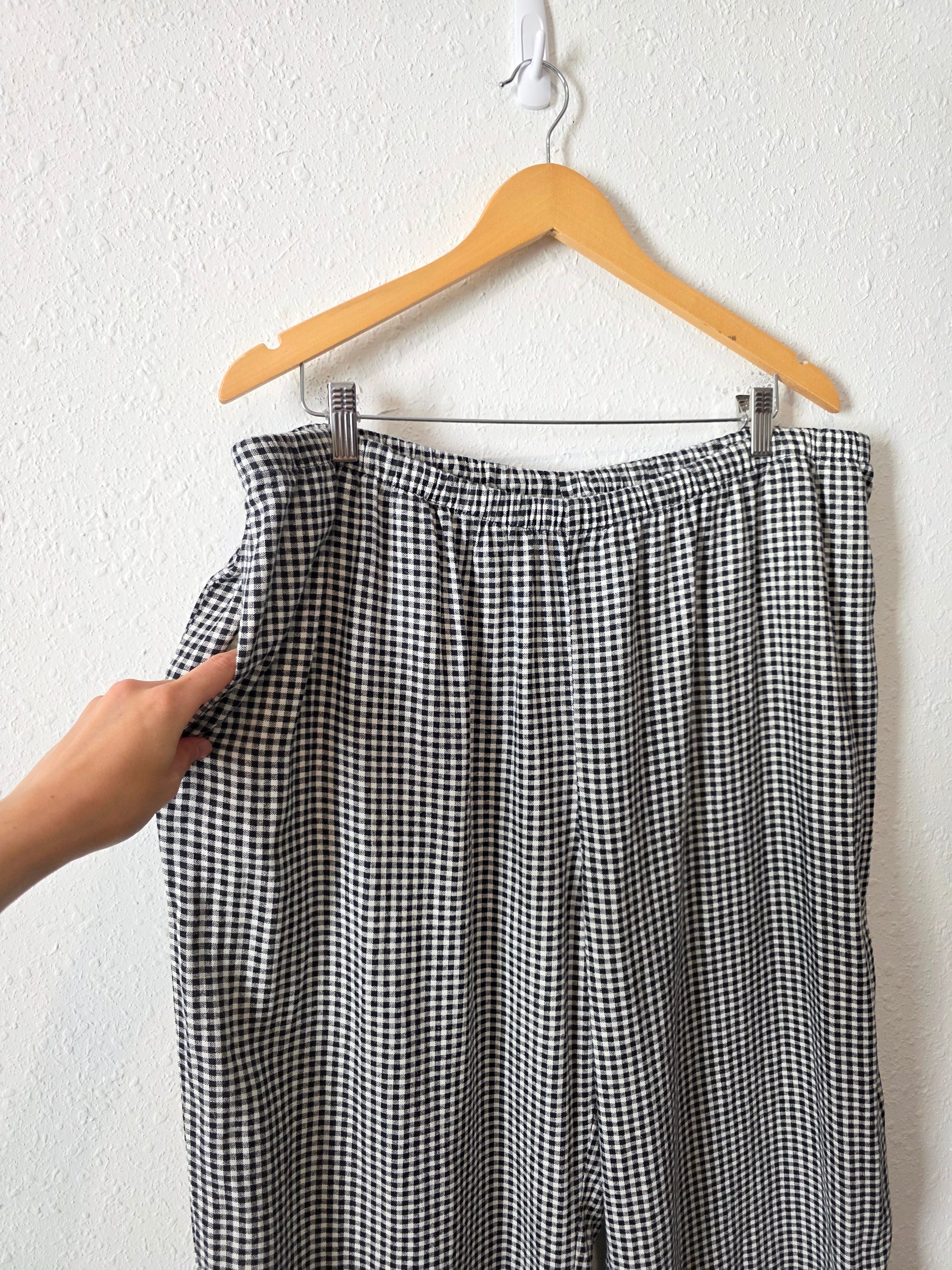 Linen Blend Gingham Matching Set (XL/XXL)