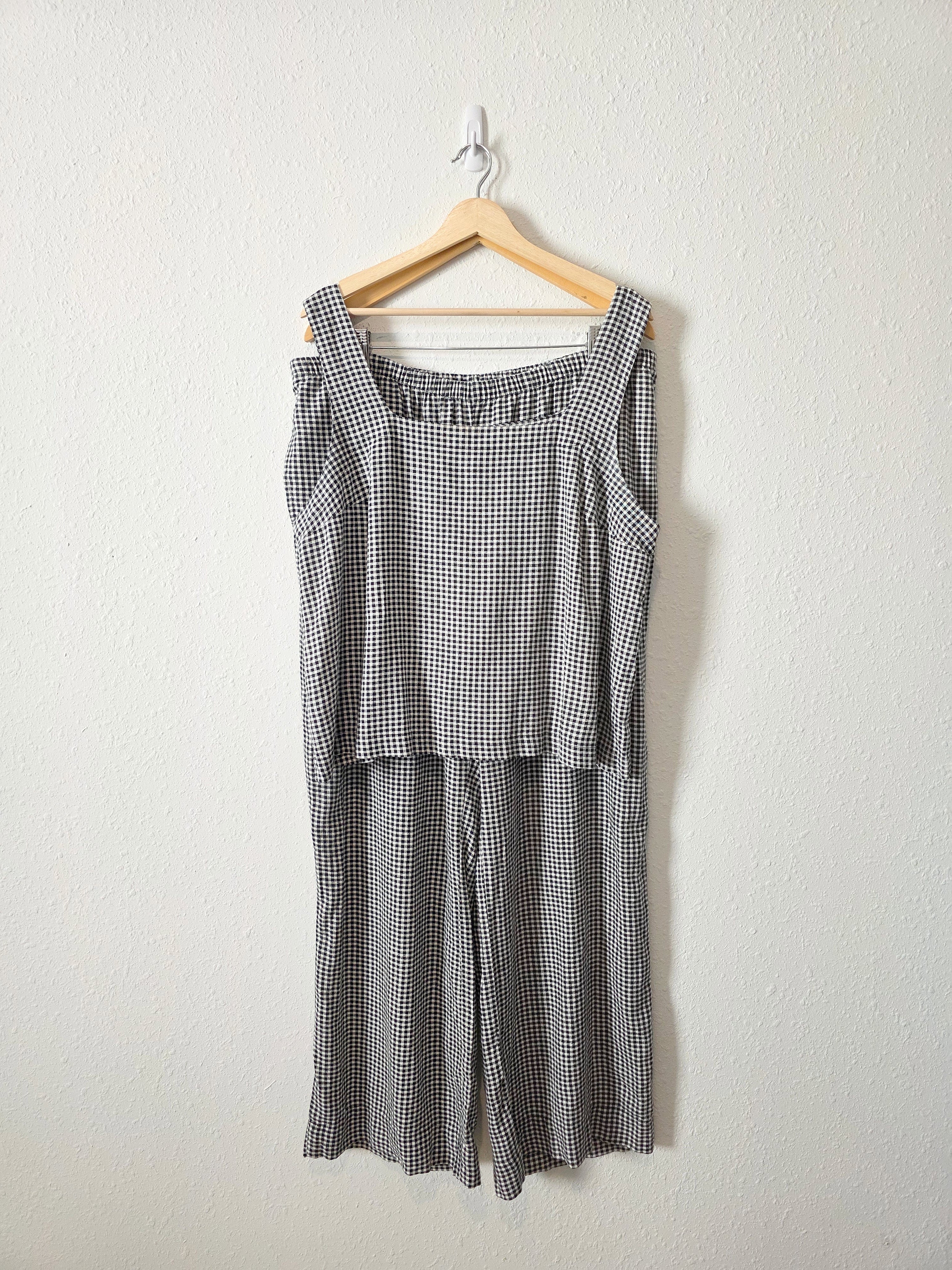 Linen Blend Gingham Matching Set (XL/XXL)