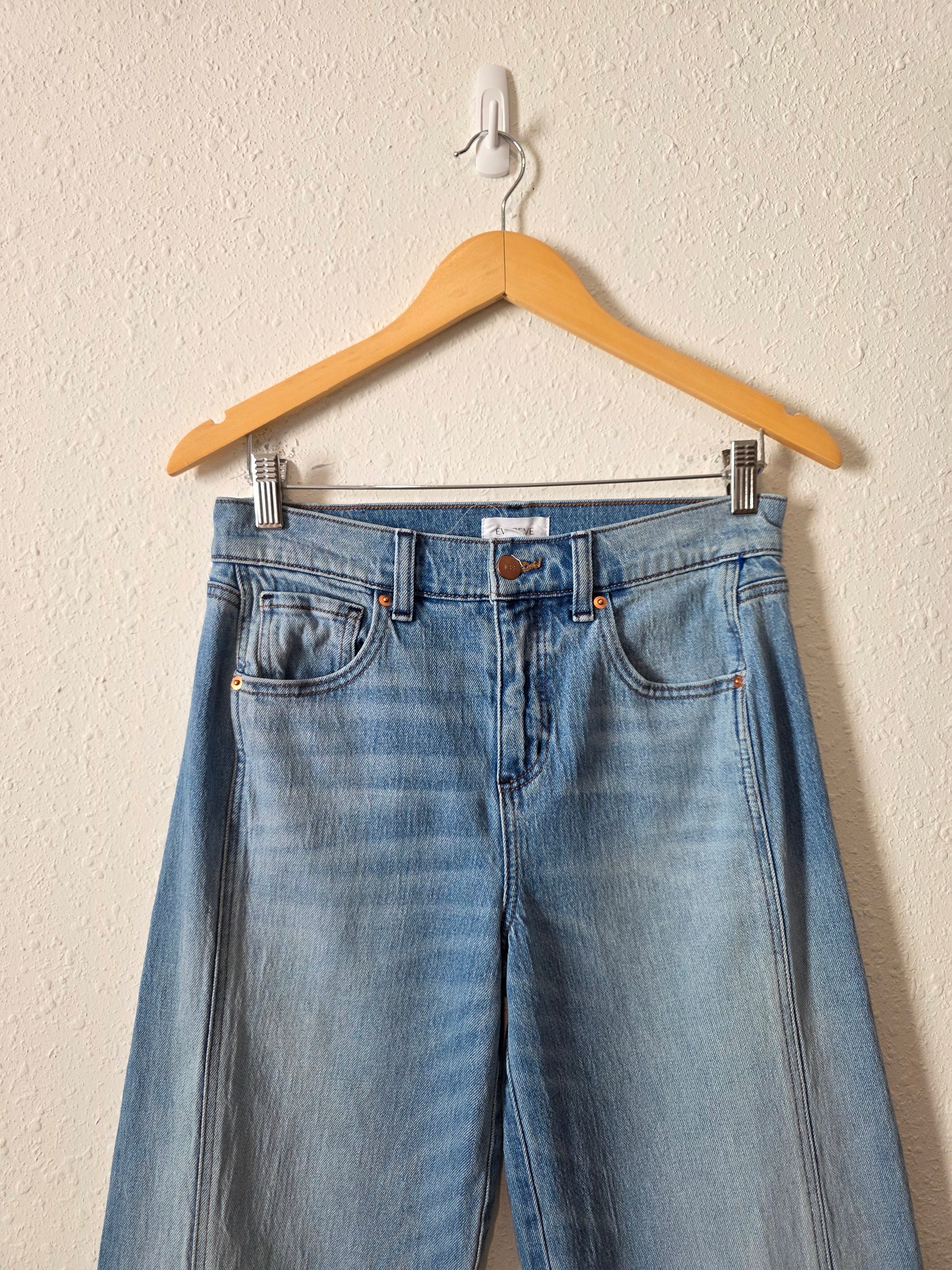 Evereve Seamed Wide Leg Jeans (28)