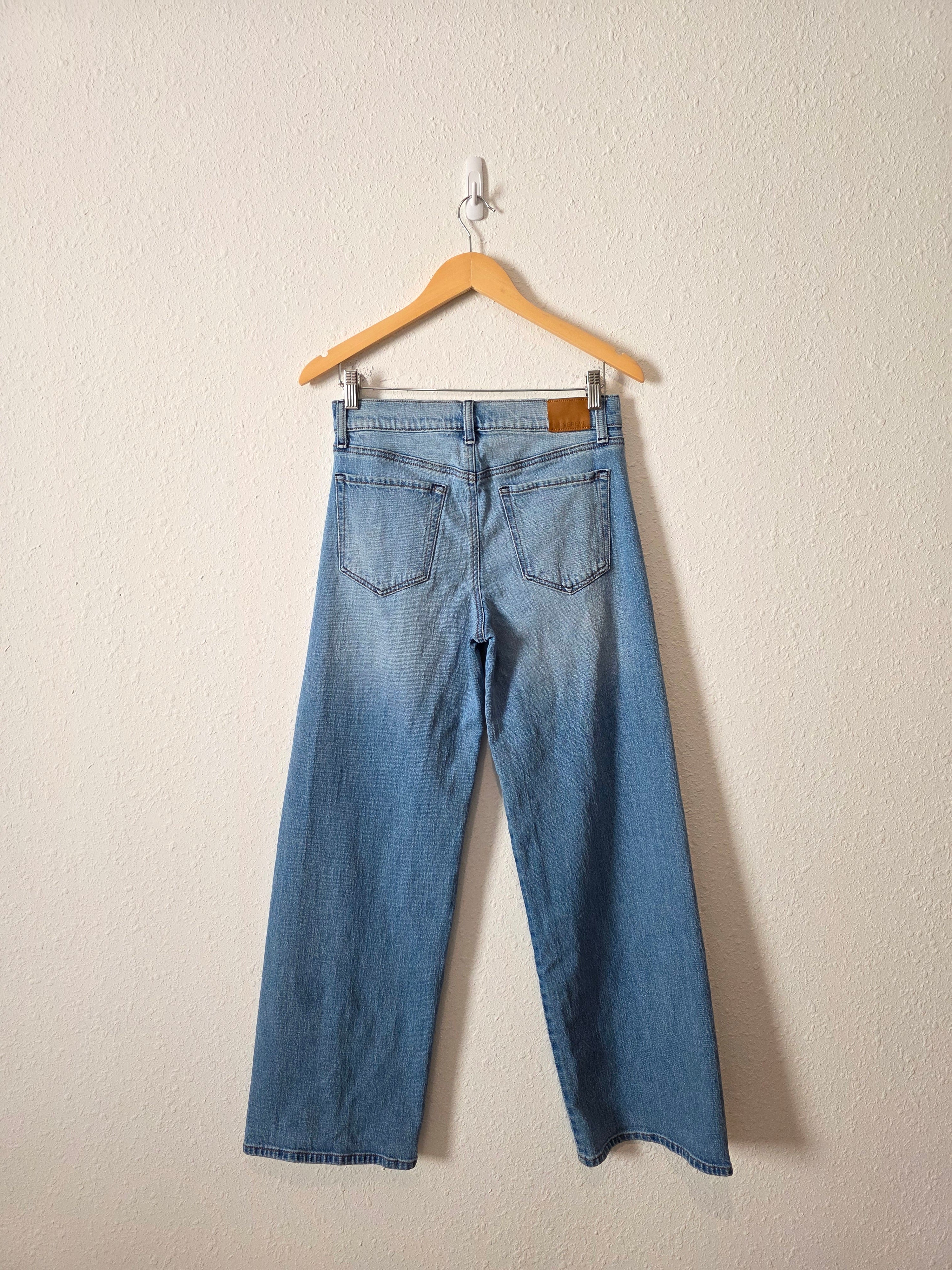 Evereve Seamed Wide Leg Jeans (28)