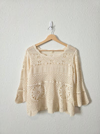 Crochet Knit Cotton Top (S)