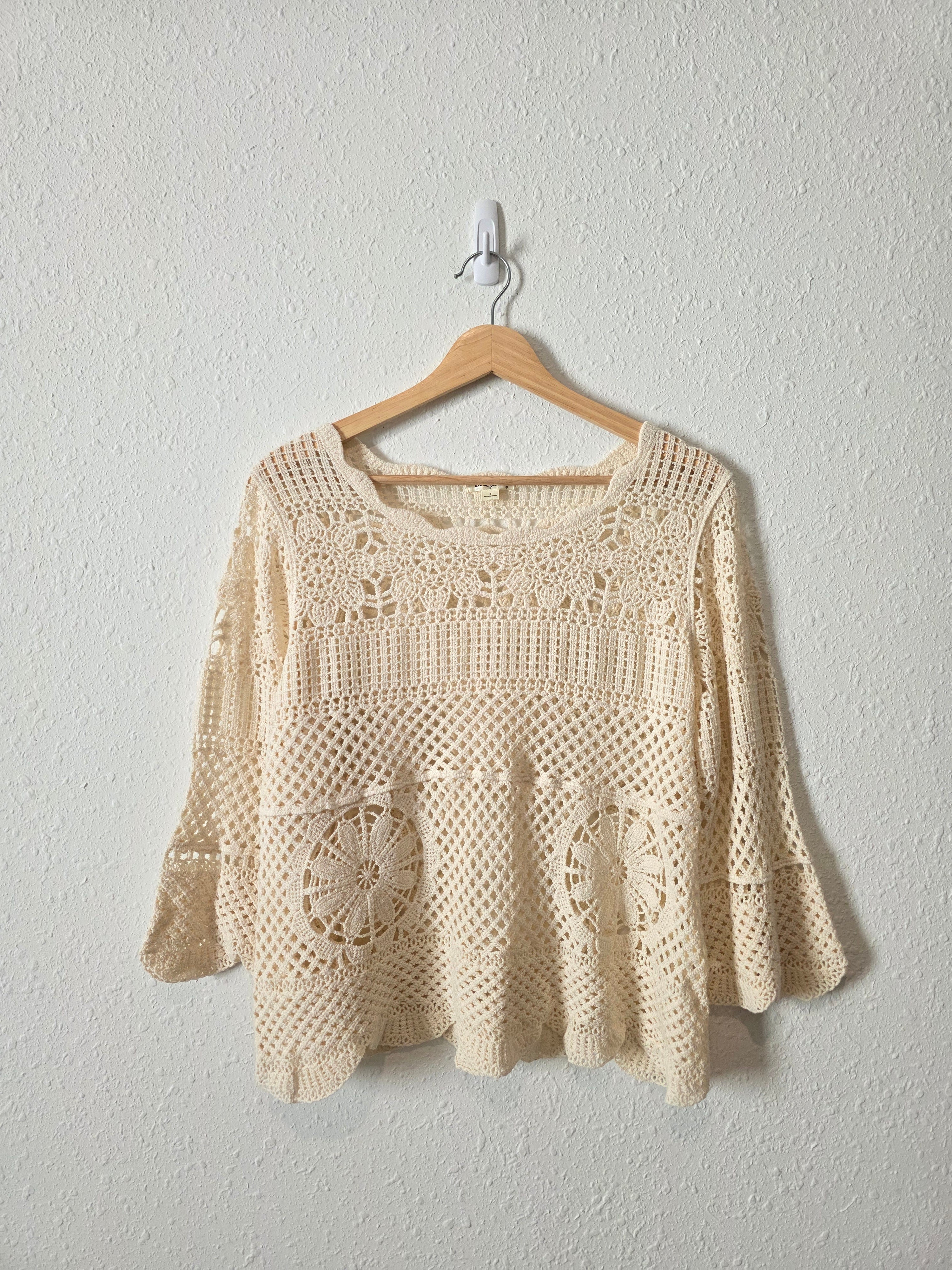 Crochet Knit Cotton Top (S)