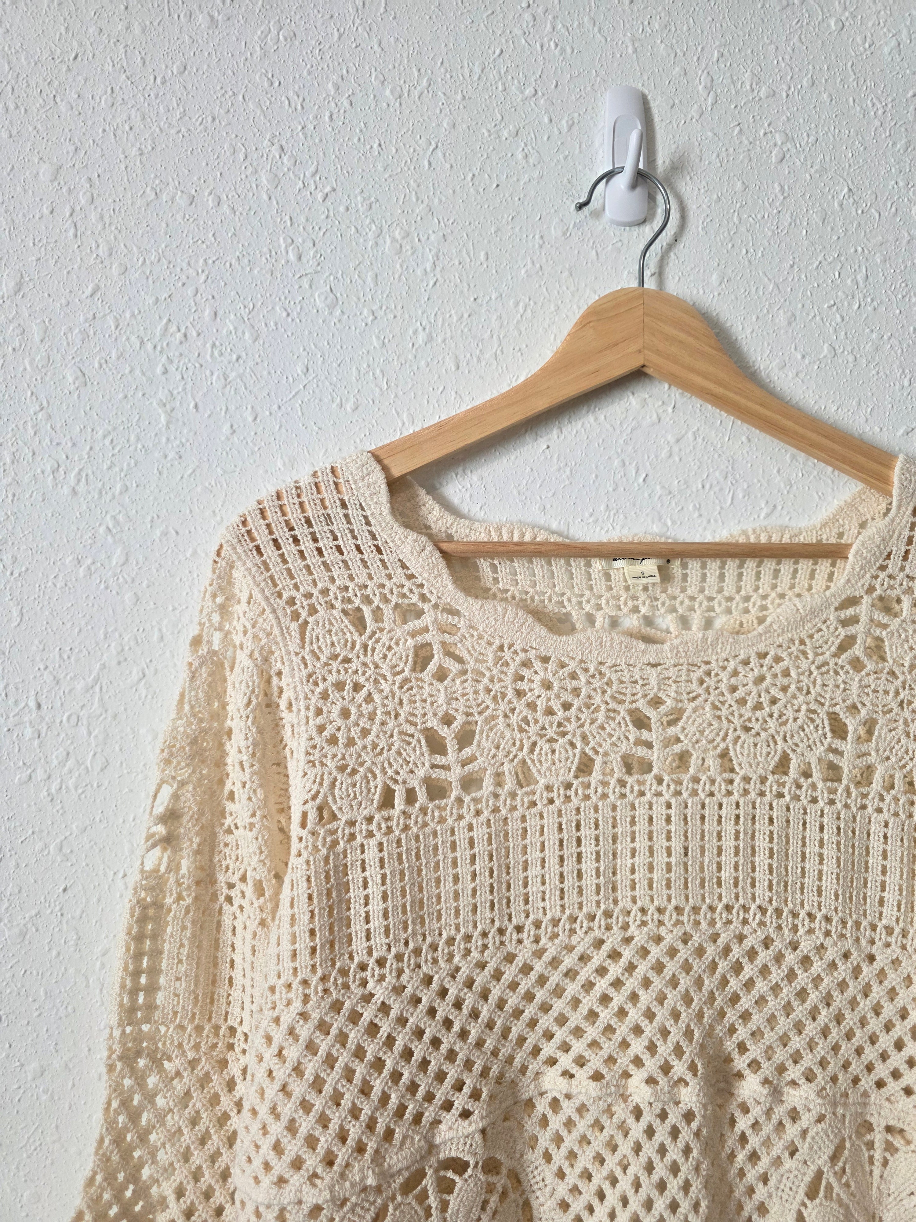 Crochet Knit Cotton Top (S)