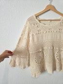 Crochet Knit Cotton Top (S)