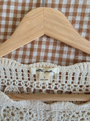 Crochet Knit Cotton Top (S)
