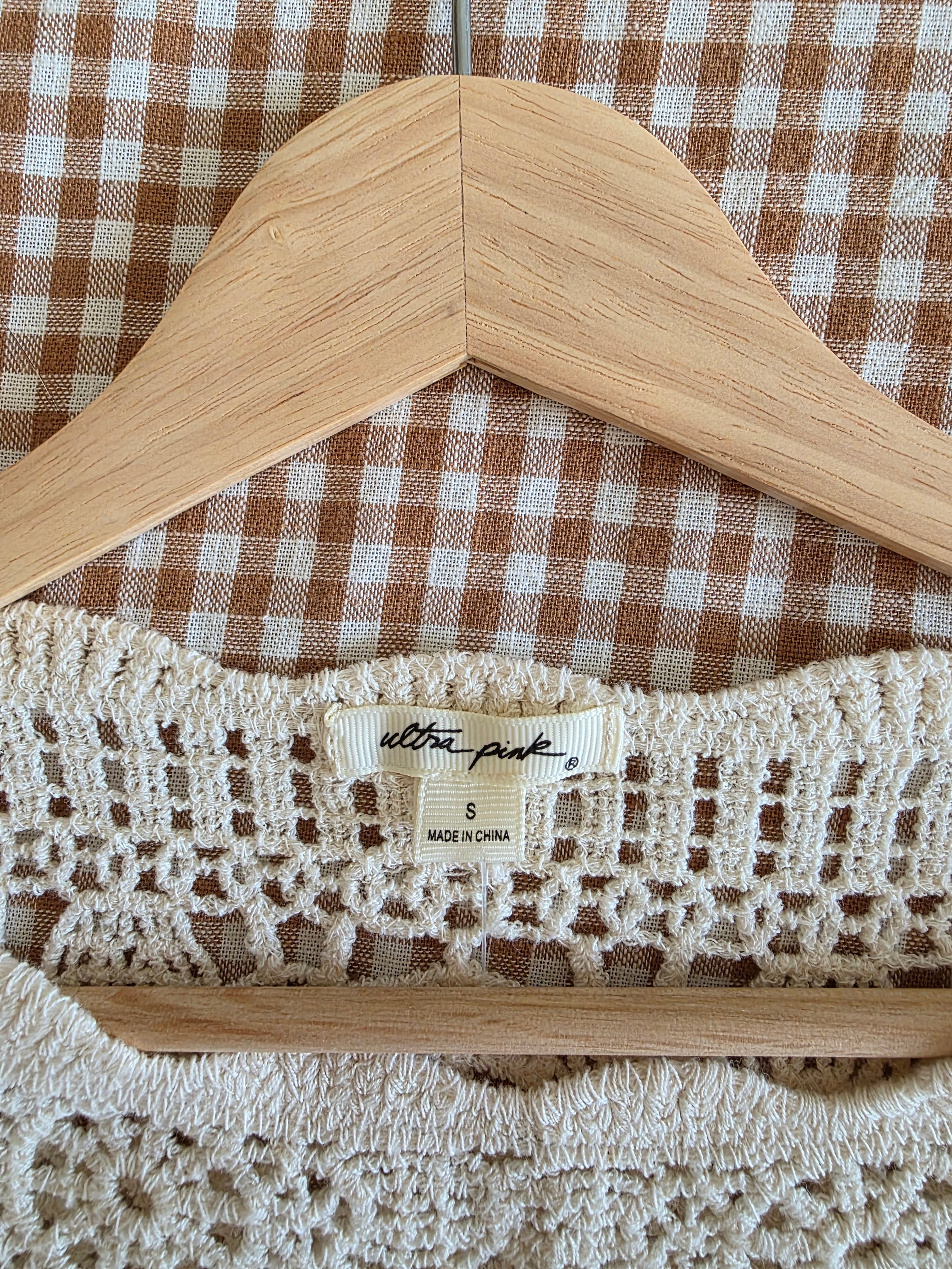 Crochet Knit Cotton Top (S)