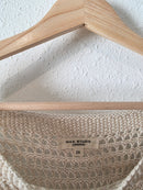 Neutral Linen Blend Crochet Top (2X)