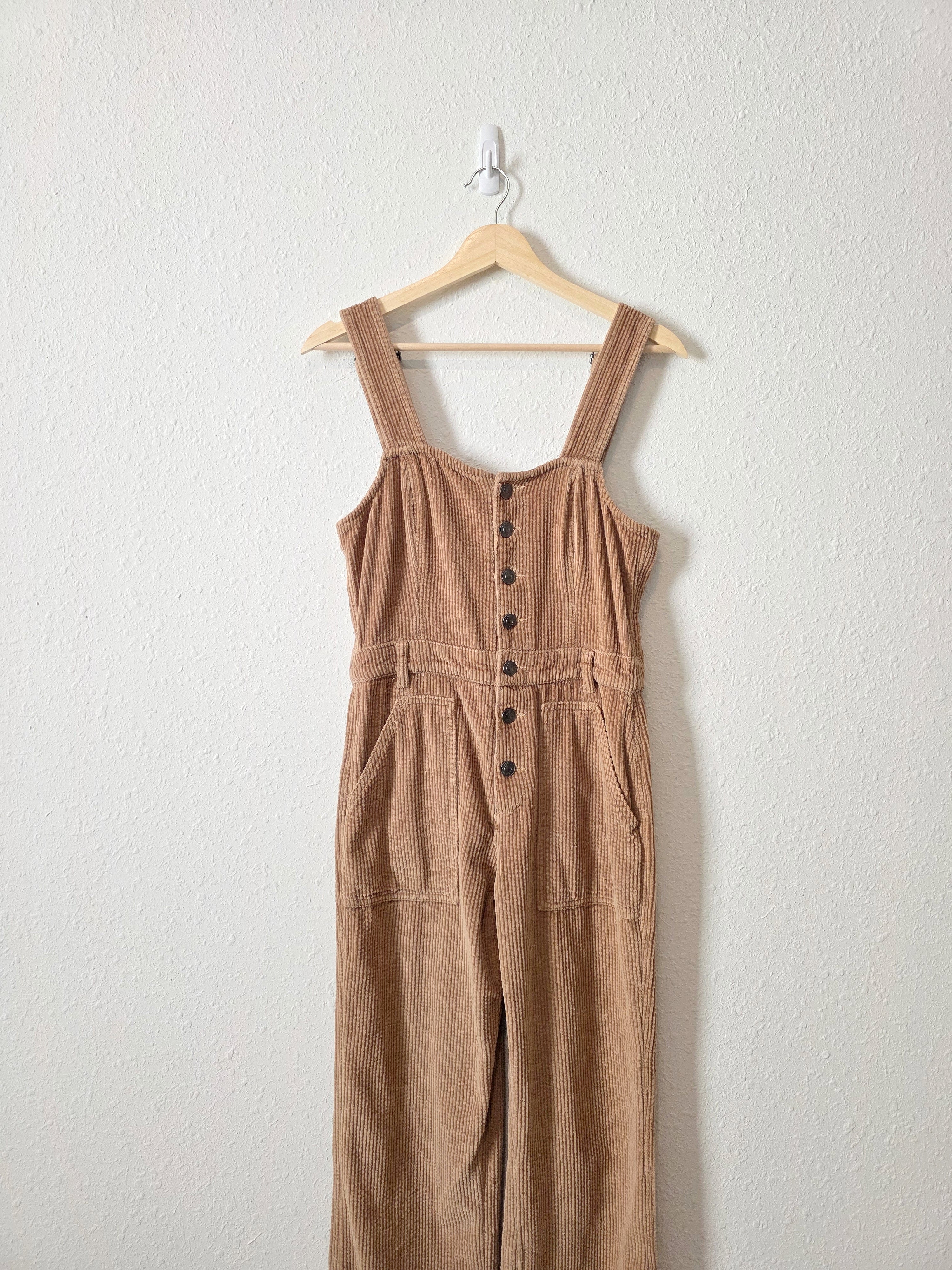 Aerie Corduroy Kick Flare Overalls (S)