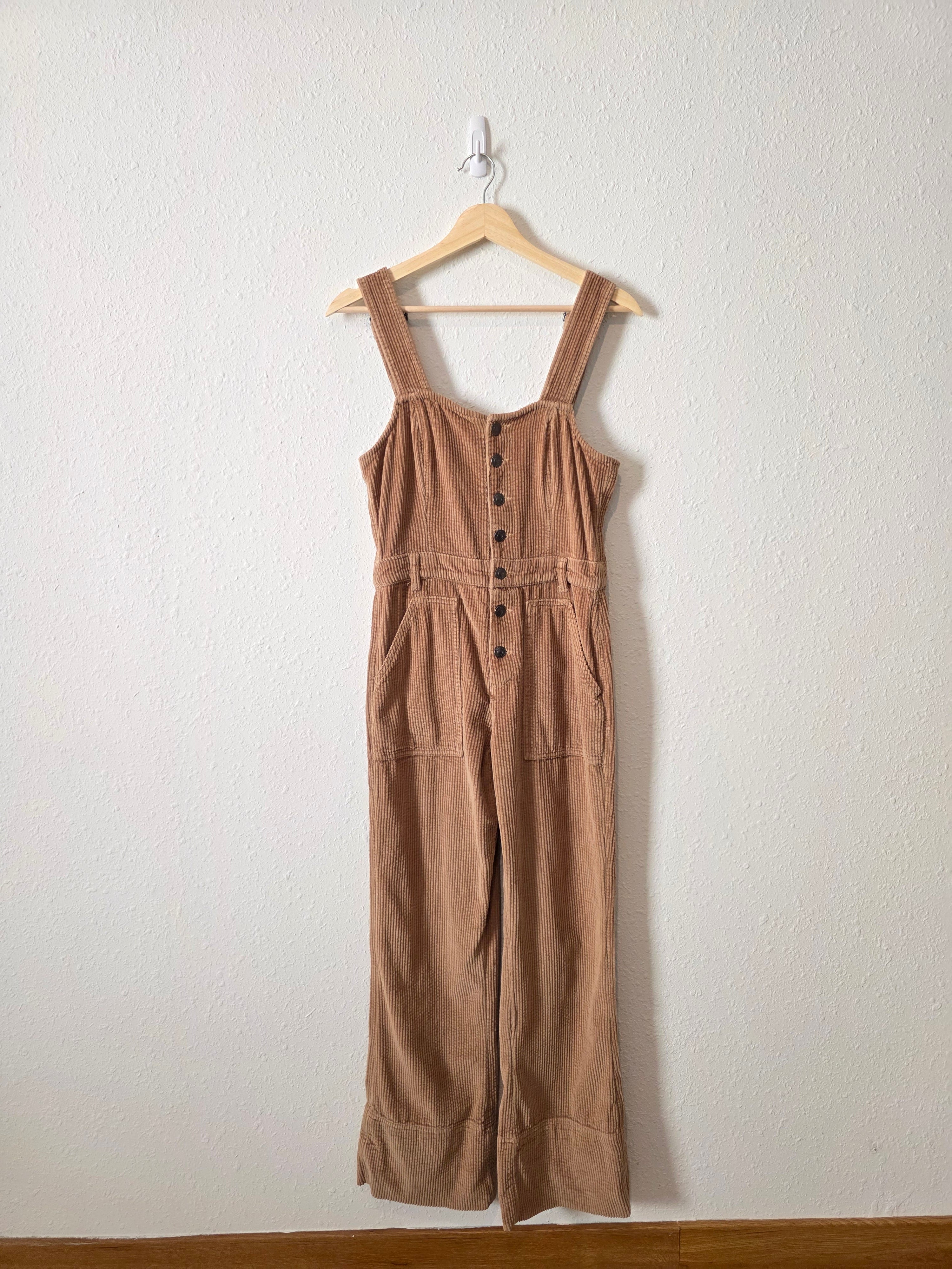 Aerie Corduroy Kick Flare Overalls (S)