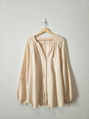 Aerie Oversized Striped Gauze Shirt (XL)