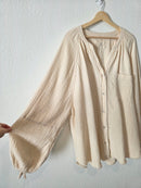 Aerie Oversized Striped Gauze Shirt (XL)