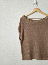 Evereve Brown Relaxed Knit Top (S)