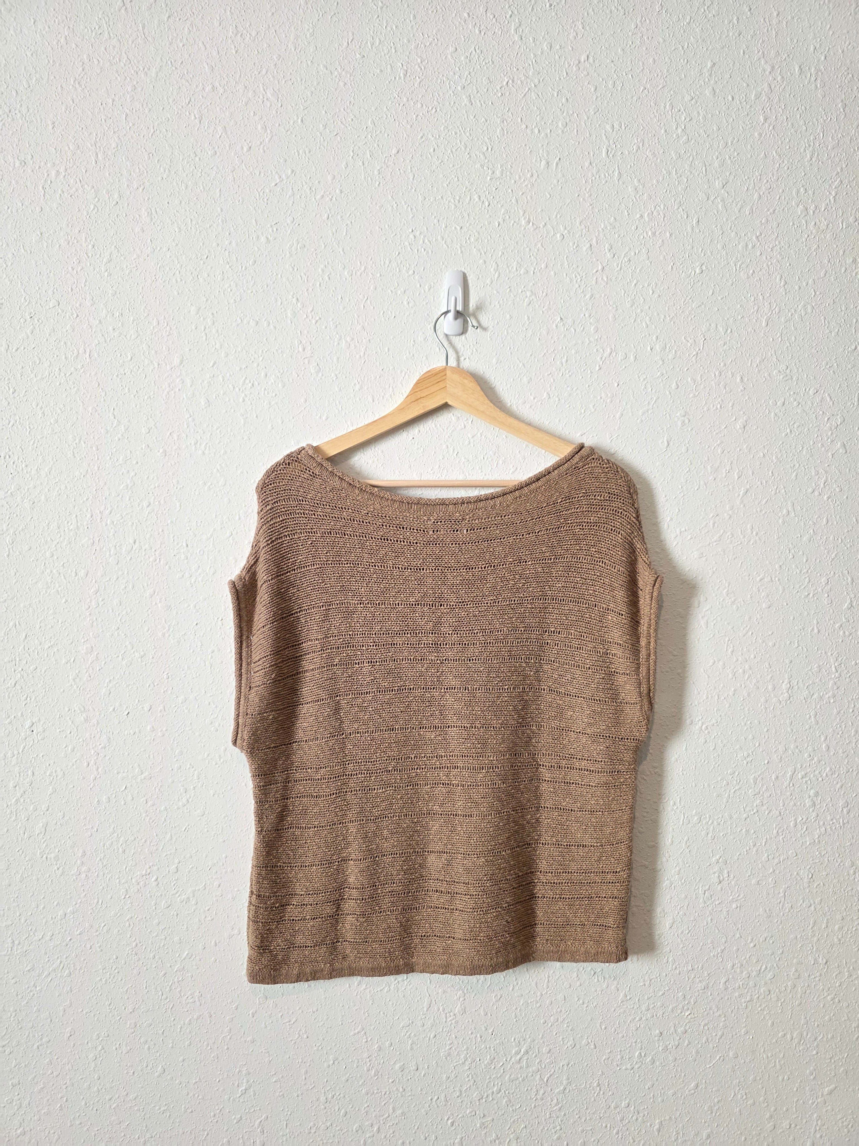 Evereve Brown Relaxed Knit Top (S)