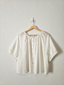 Puff Sleeve Cotton Linen Top (XL)