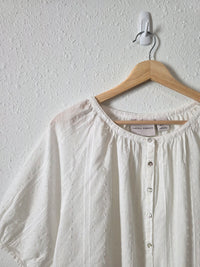 Puff Sleeve Cotton Linen Top (XL)