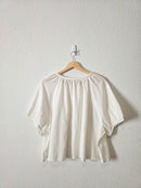 Puff Sleeve Cotton Linen Top (XL)
