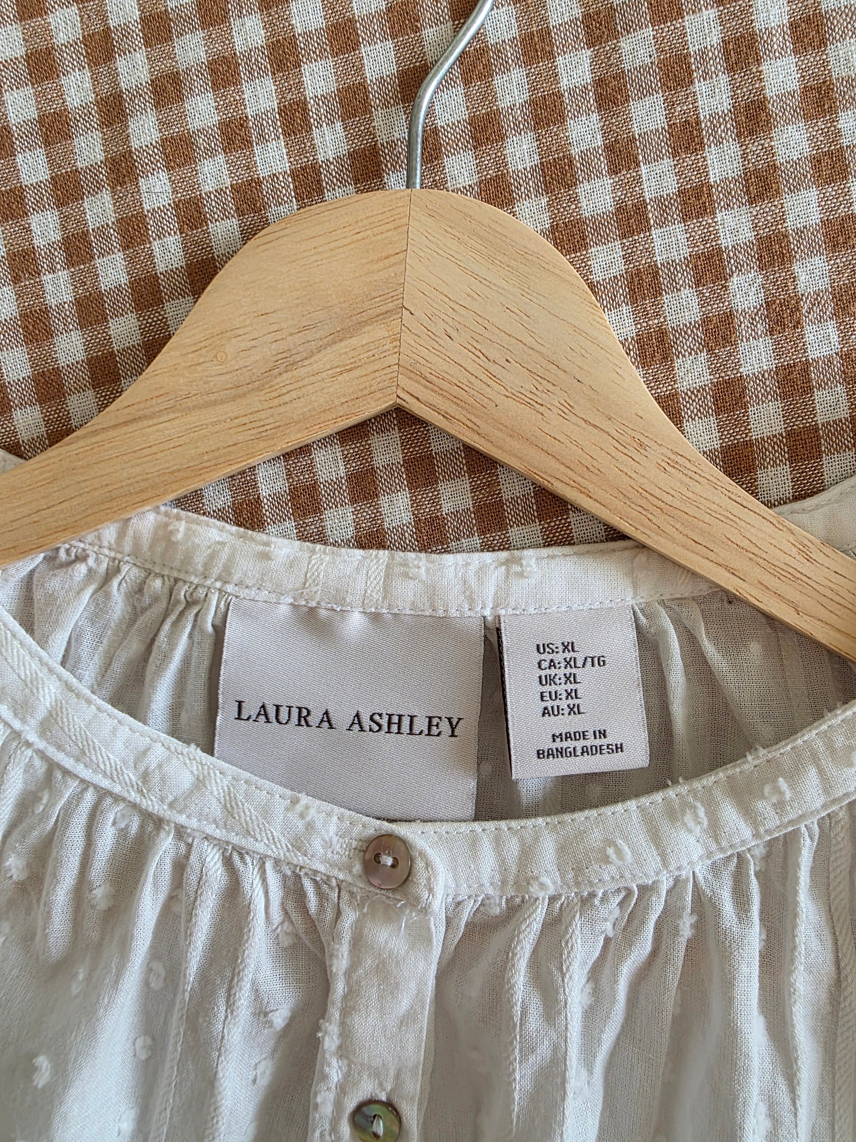 Puff Sleeve Cotton Linen Top (XL)