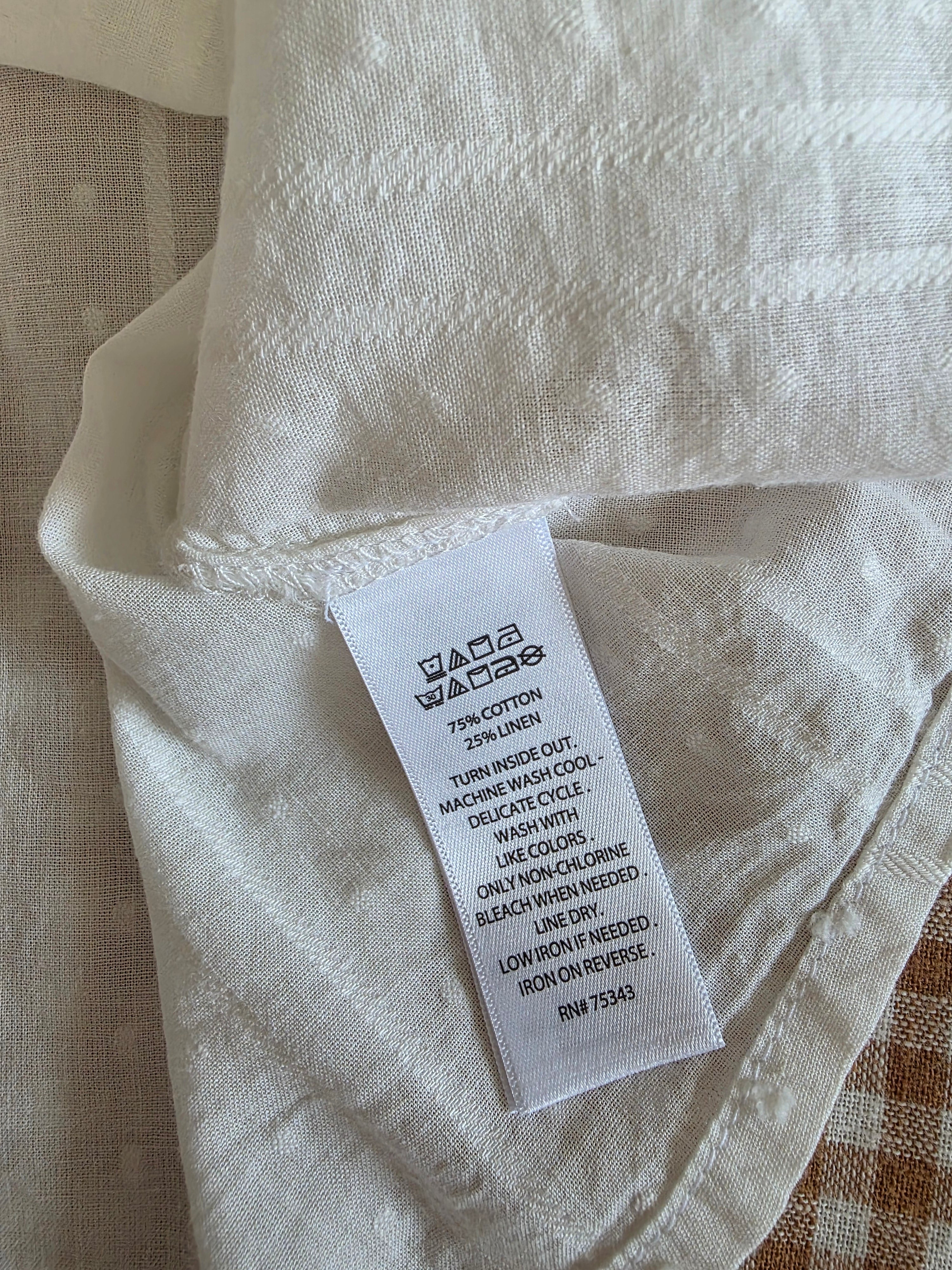 Puff Sleeve Cotton Linen Top (XL)