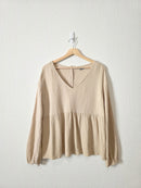 Wishlist Gauze Button Back Top (S)
