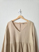 Wishlist Gauze Button Back Top (S)