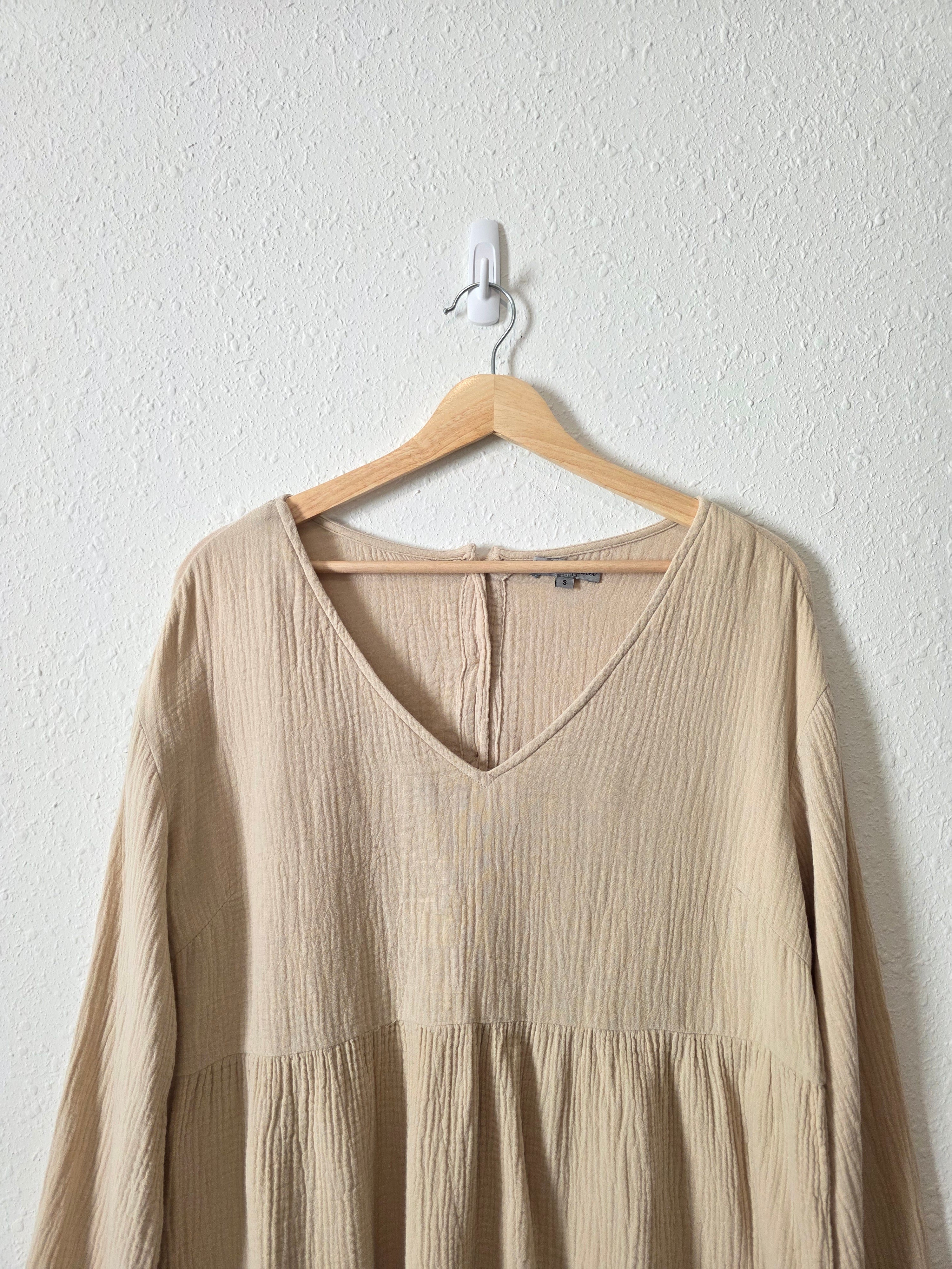 Wishlist Gauze Button Back Top (S)