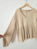 Wishlist Gauze Button Back Top (S)