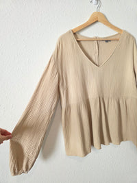 Wishlist Gauze Button Back Top (S)