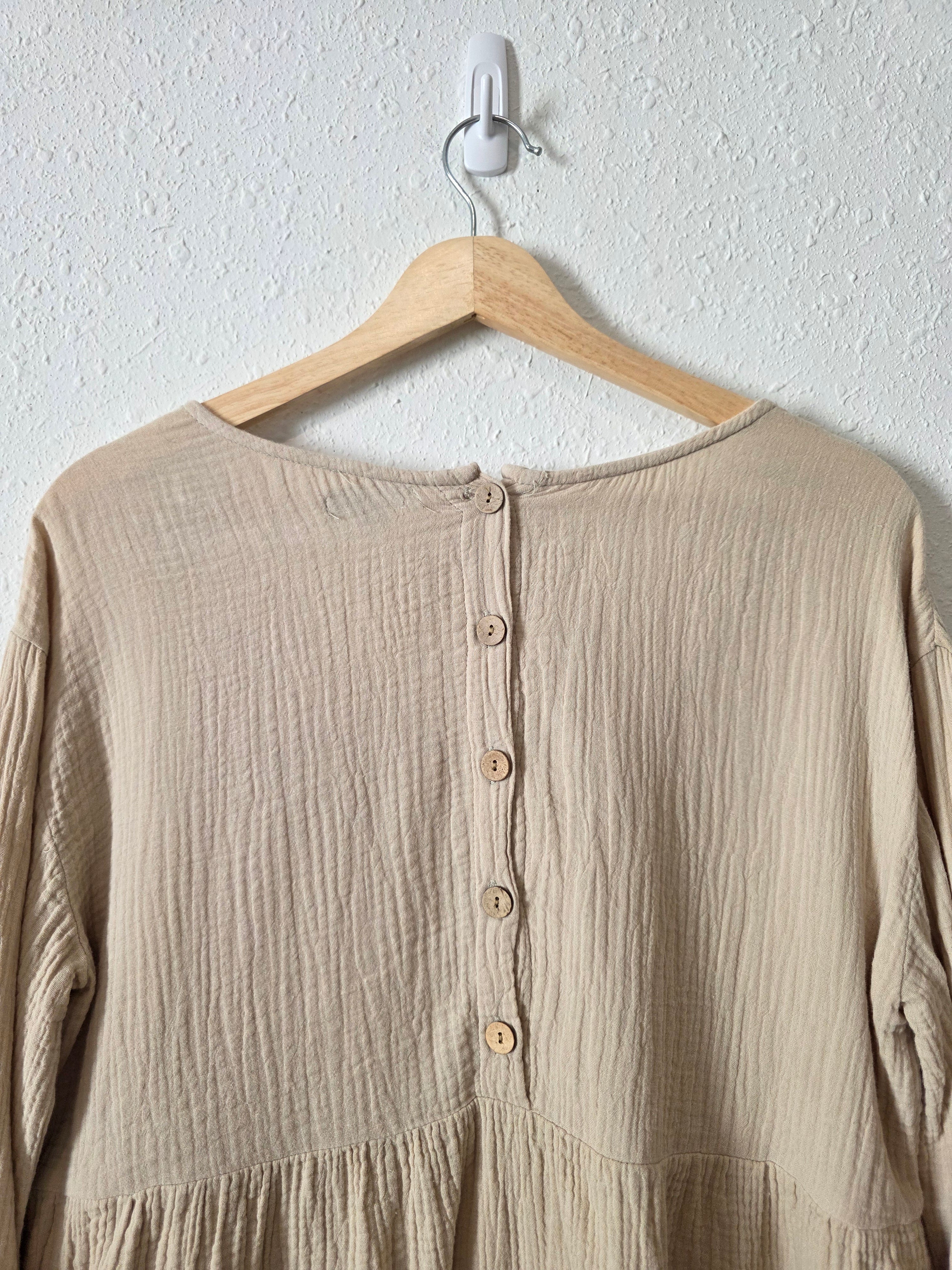 Wishlist Gauze Button Back Top (S)