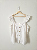 J.Crew Linen Blend Square Neck Tank (XL)