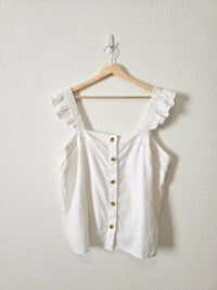 J.Crew Linen Blend Square Neck Tank (XL)