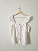 J.Crew Linen Blend Square Neck Tank (XL)
