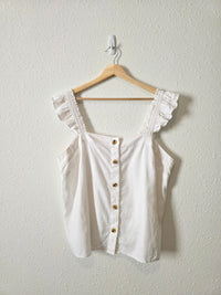 J.Crew Linen Blend Square Neck Tank (XL)