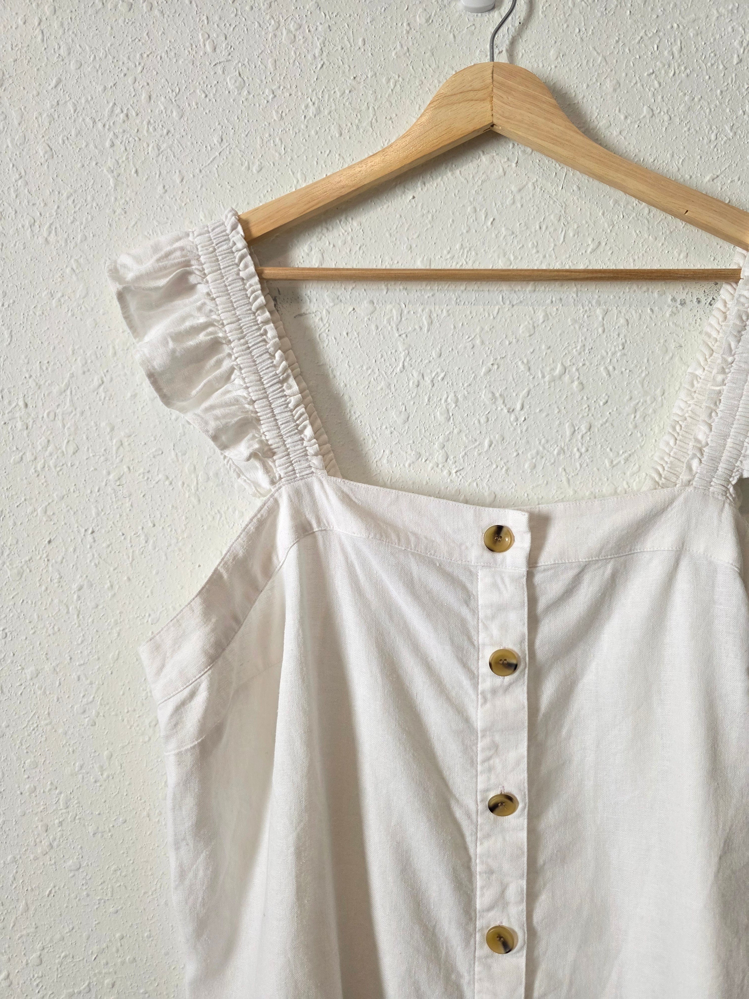 J.Crew Linen Blend Square Neck Tank (XL)
