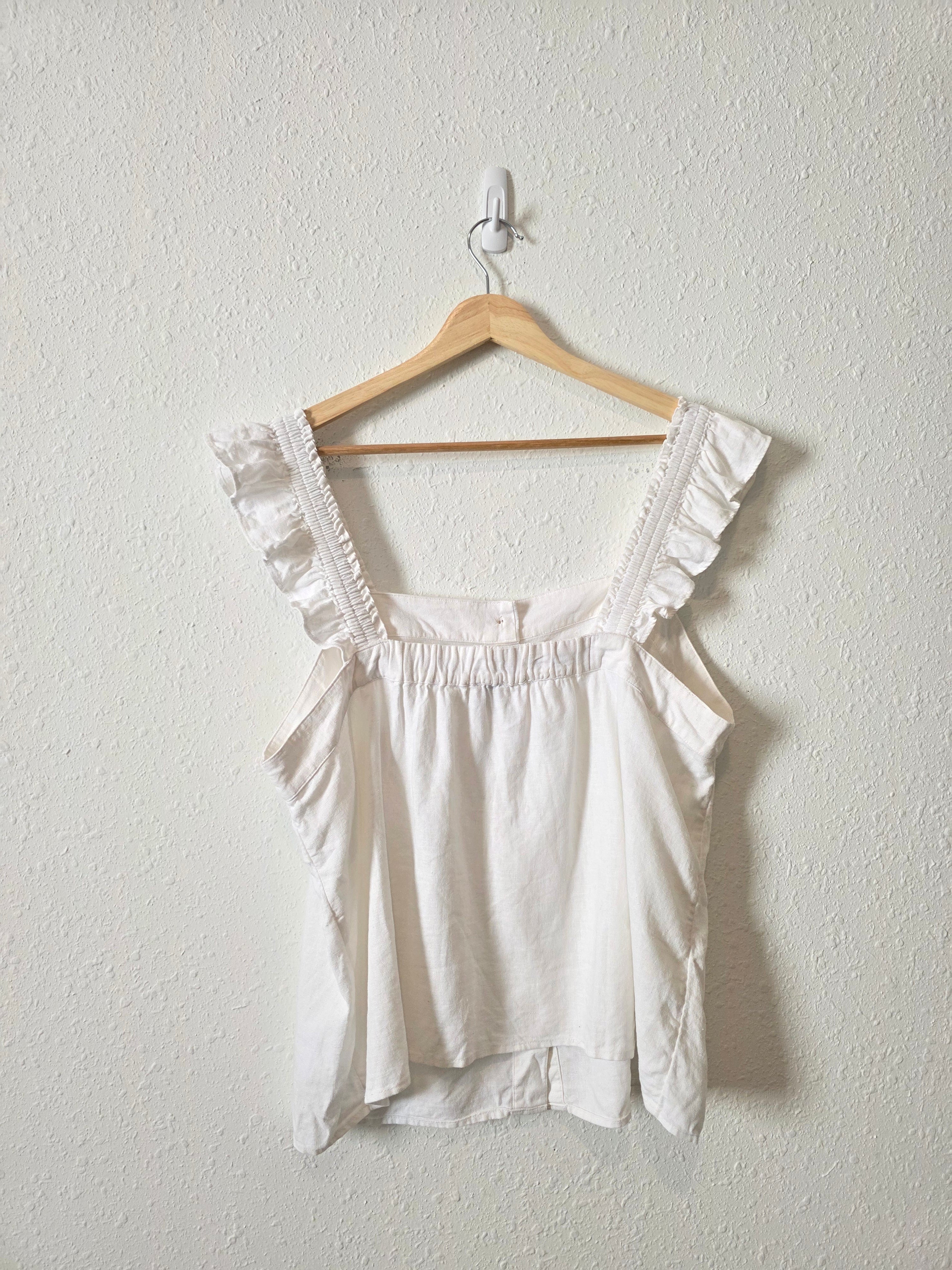 J.Crew Linen Blend Square Neck Tank (XL)