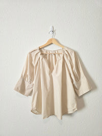 Neutral Striped Cotton Top (XS)
