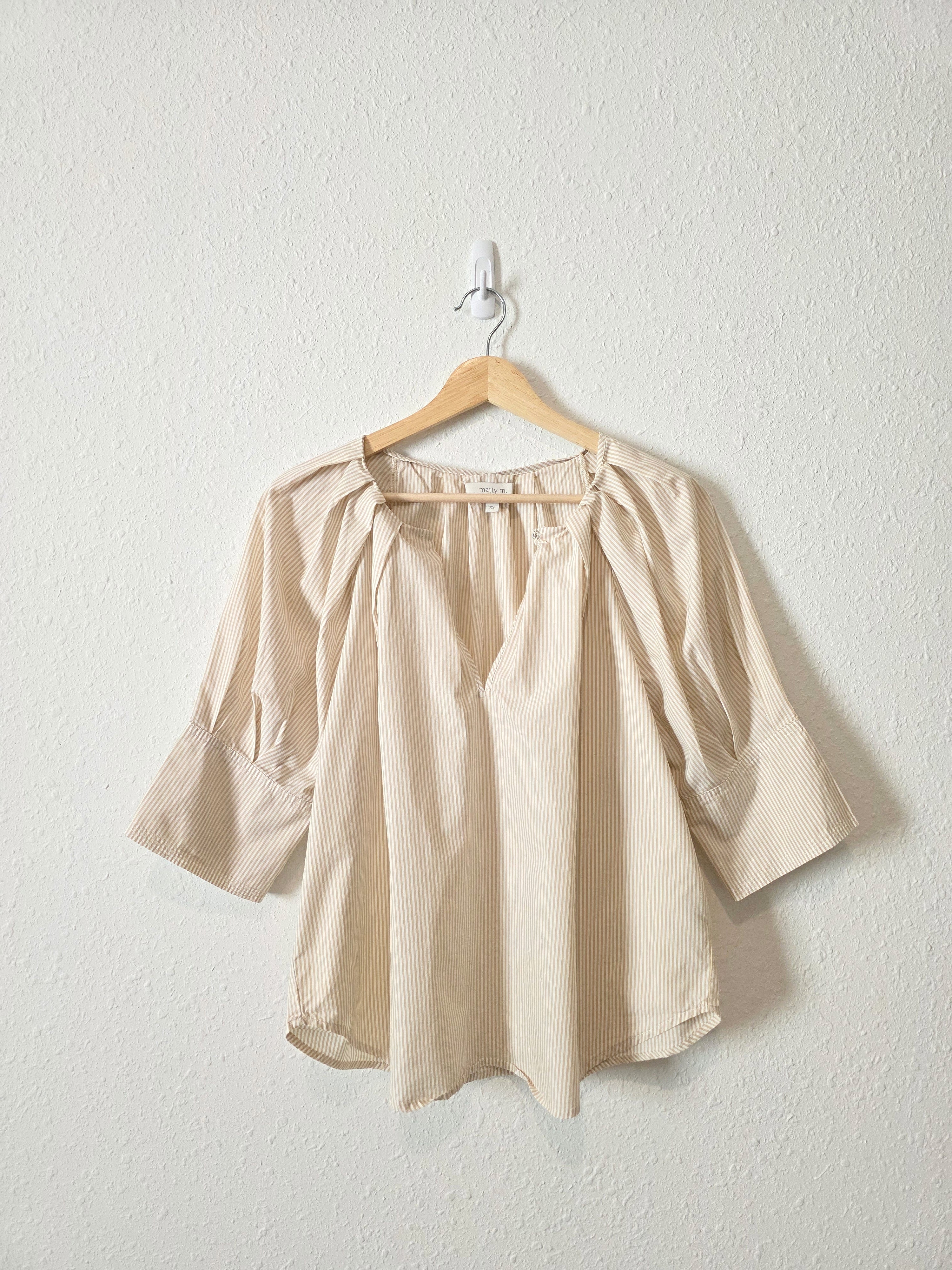 Neutral Striped Cotton Top (XS)