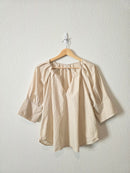 Neutral Striped Cotton Top (XS)
