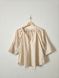 Neutral Striped Cotton Top (XS)