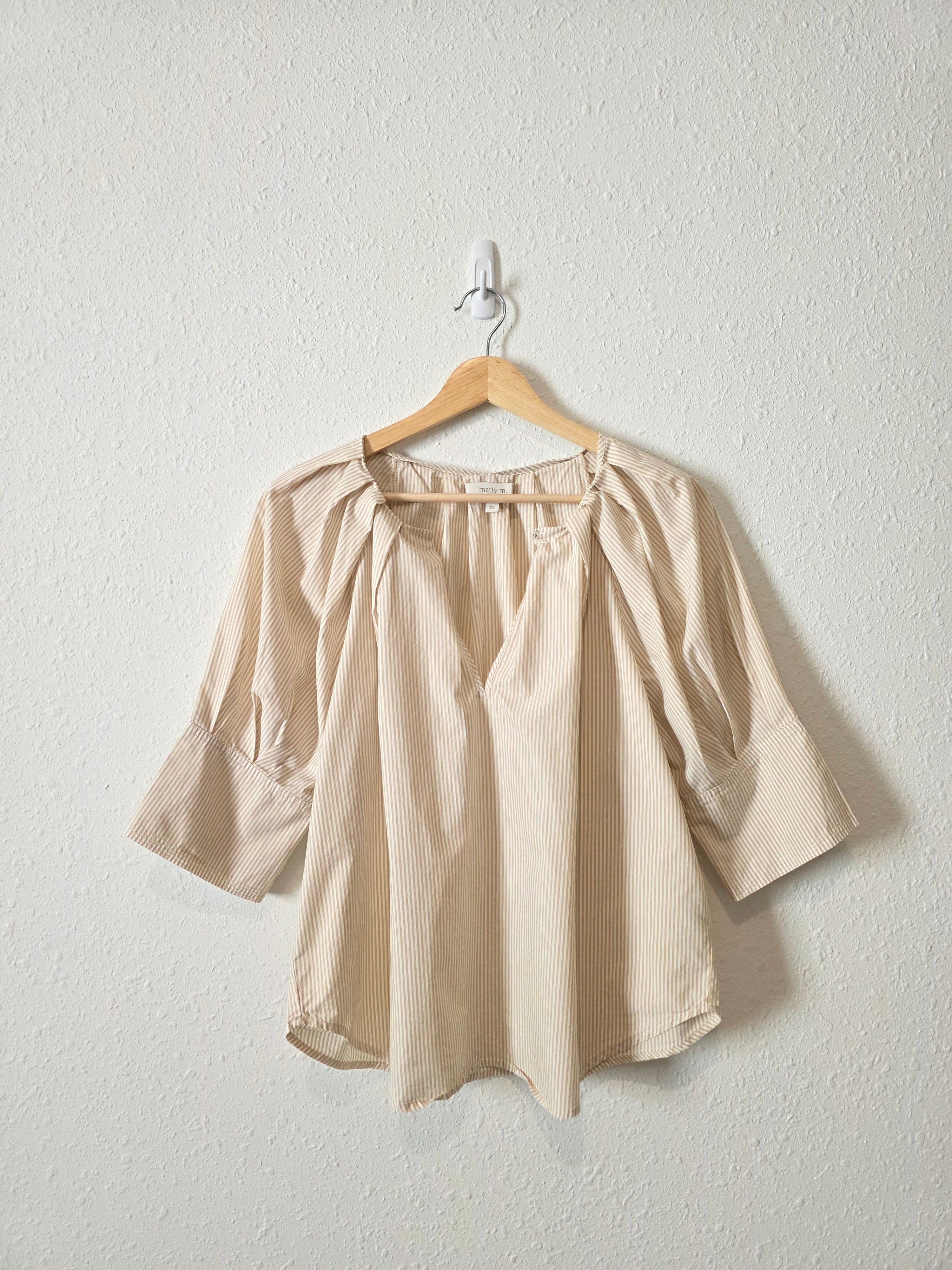 Neutral Striped Cotton Top (XS)