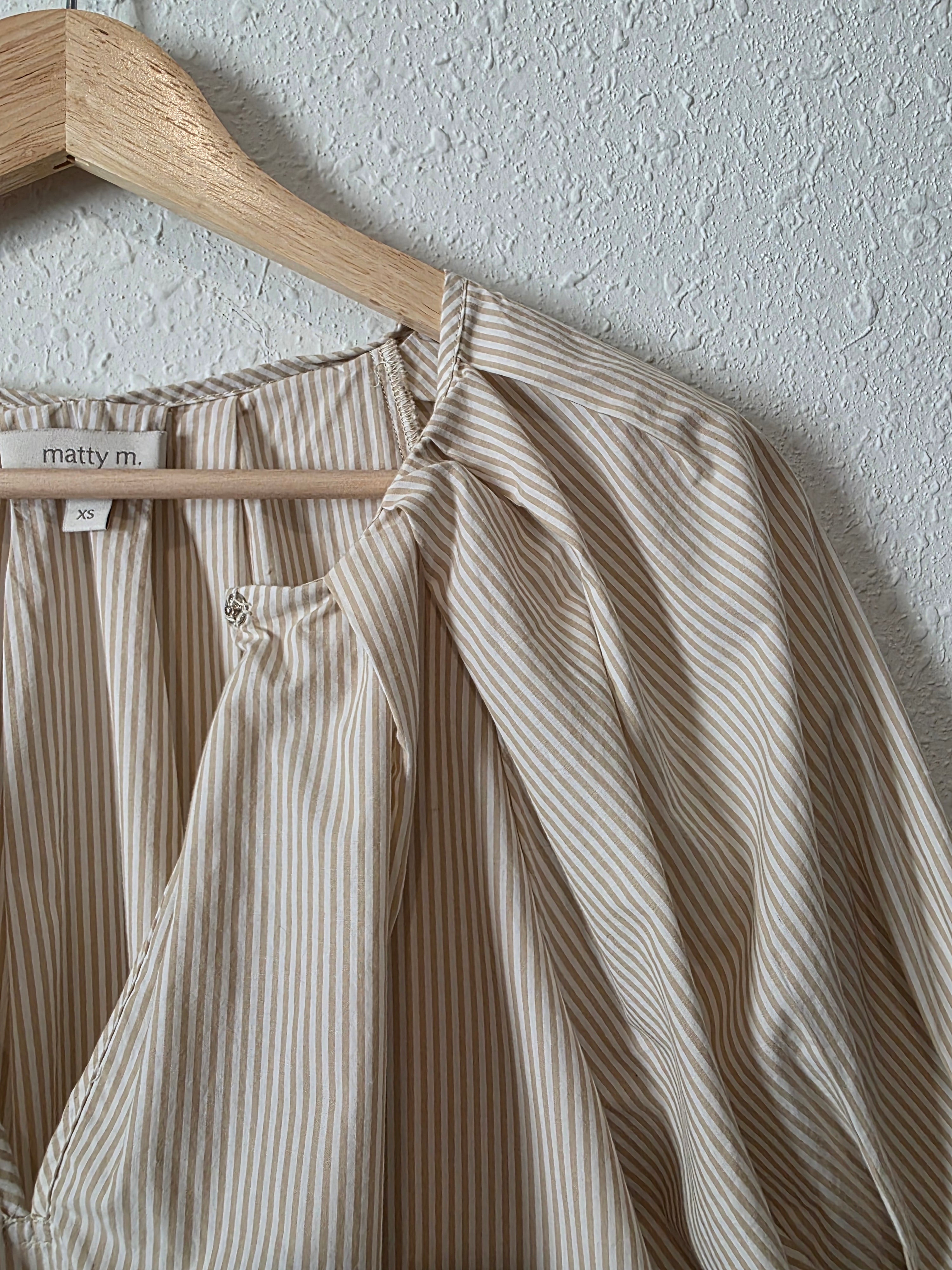 Neutral Striped Cotton Top (XS)