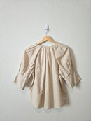 Neutral Striped Cotton Top (XS)